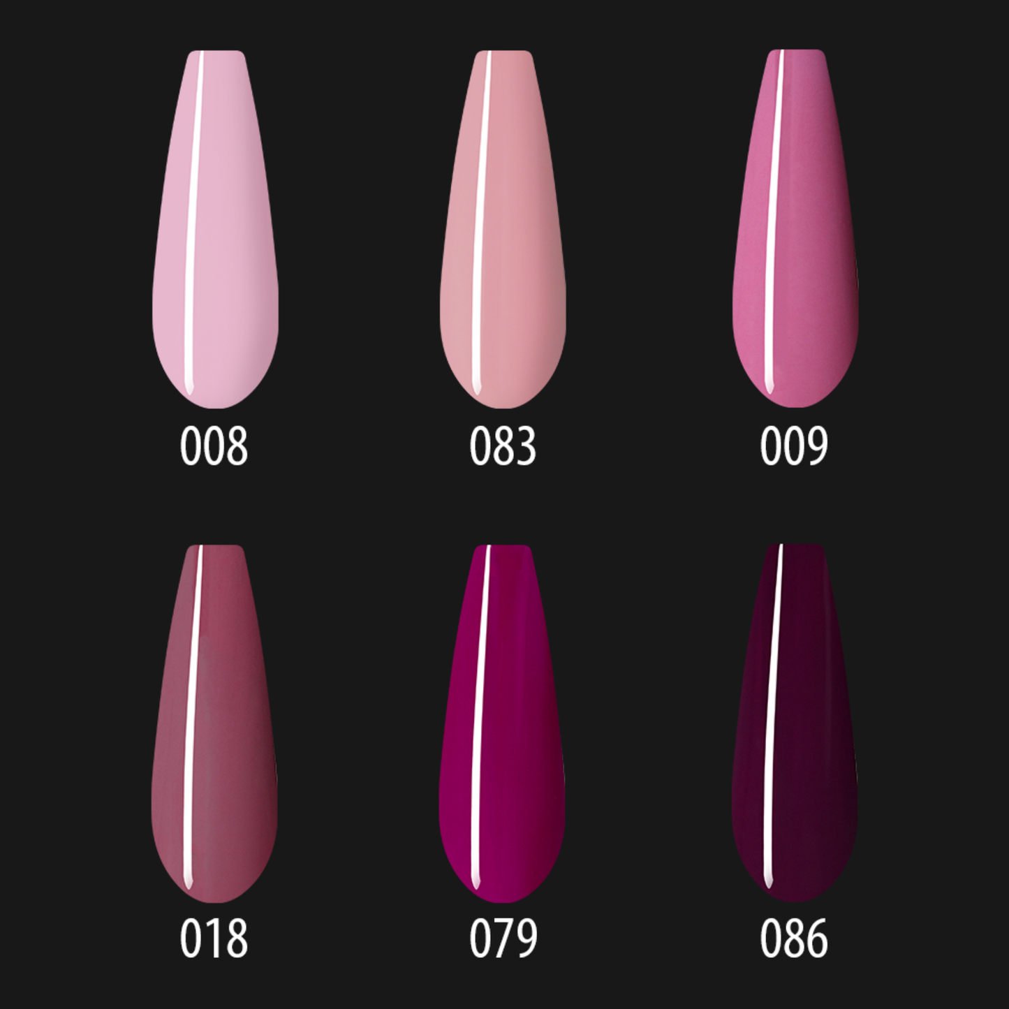 Gel Polish Set (6 pcs) Cabernet