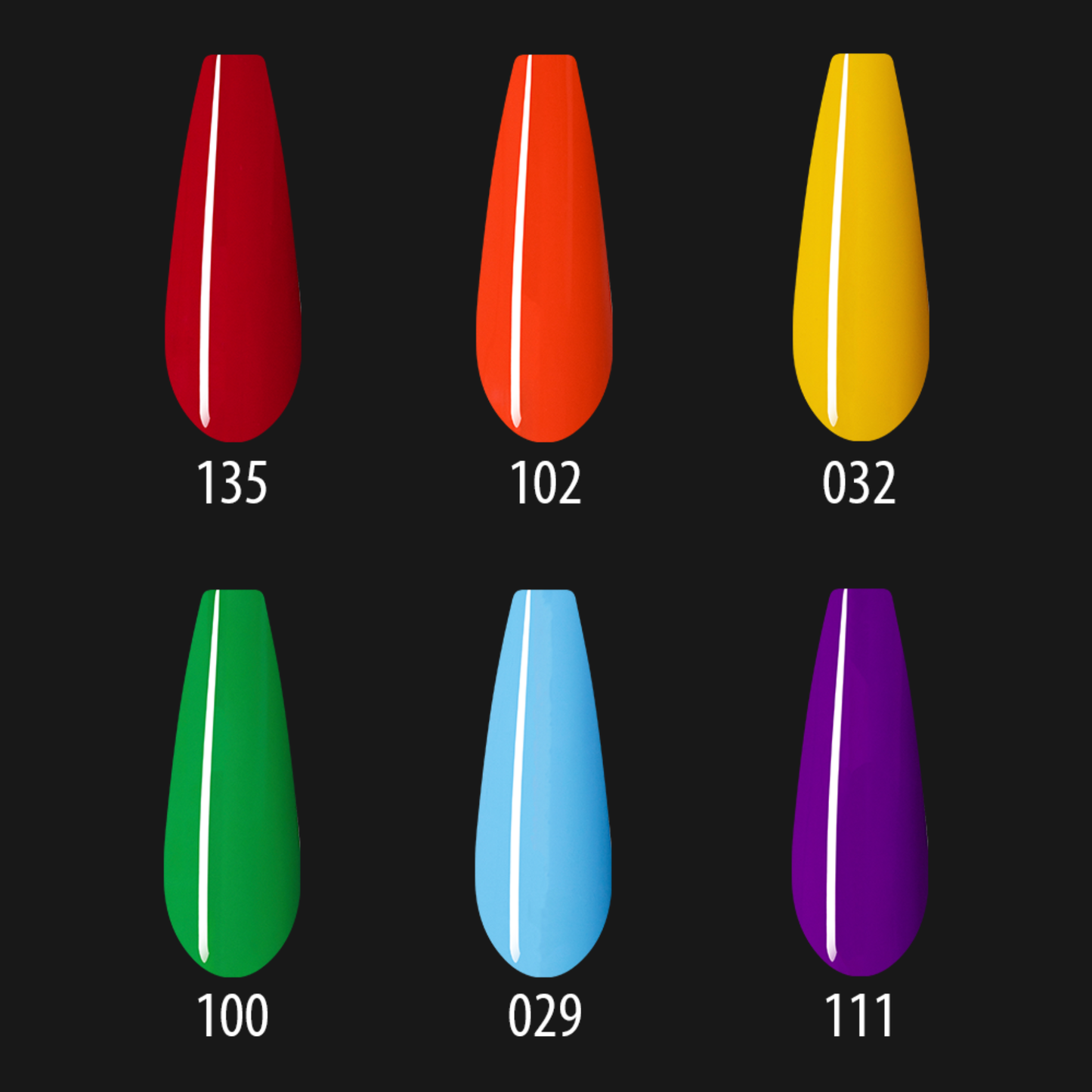 Gel Polish Set (6 pcs) Rainbow