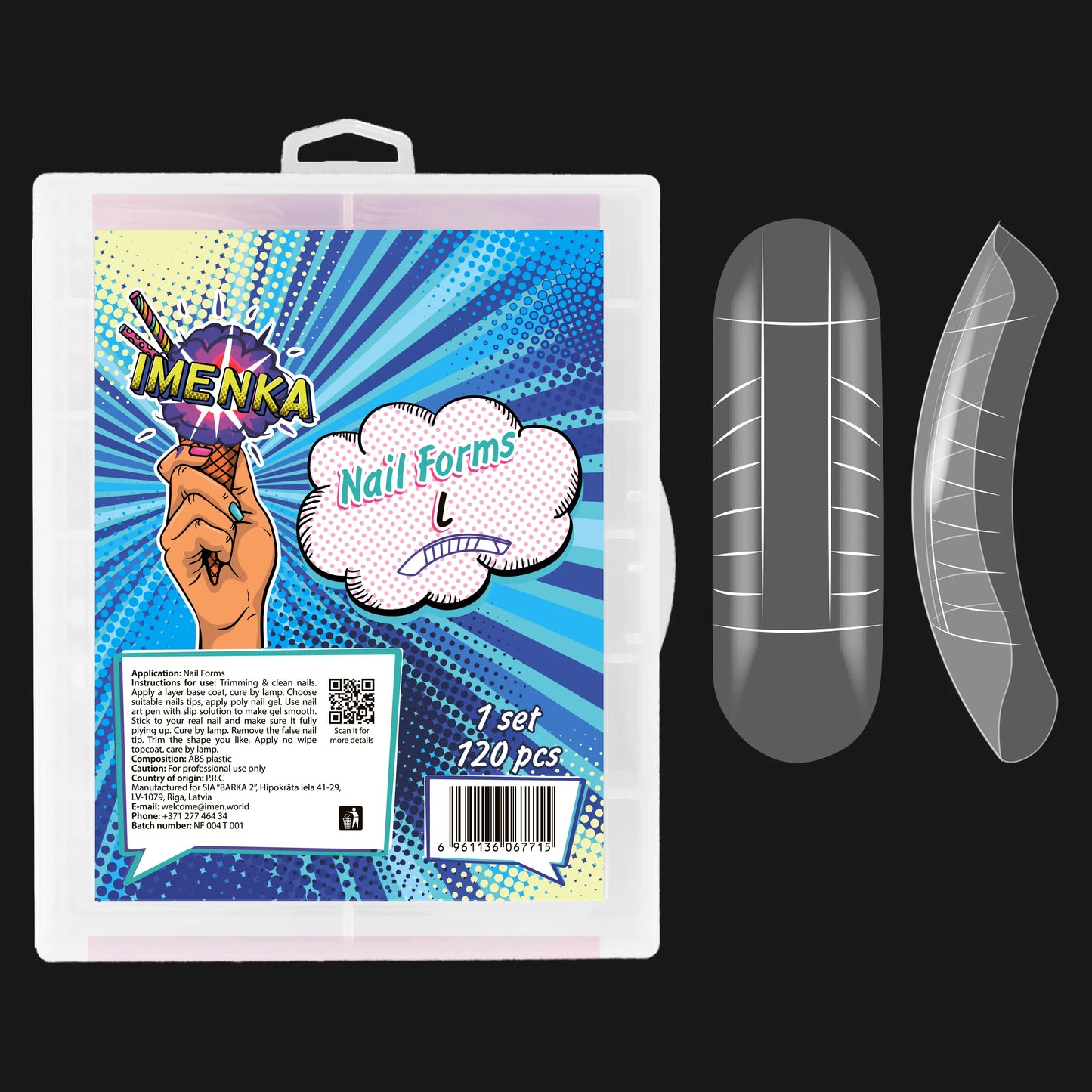 Moldes para uñas Imenka "L", 120 piezas