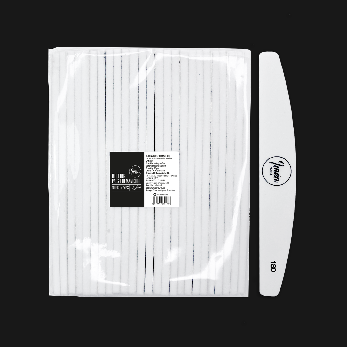 Tampons polissoirs pour manucure, grain 180, 25 pièces