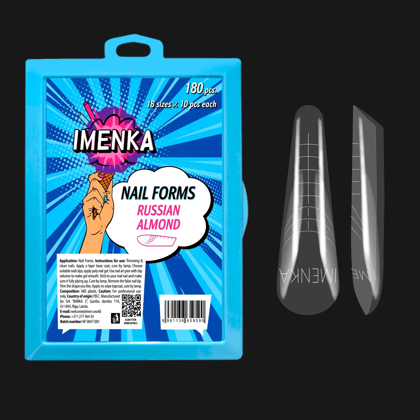Nail Forms Imenka "Russian Almond", 180pcs