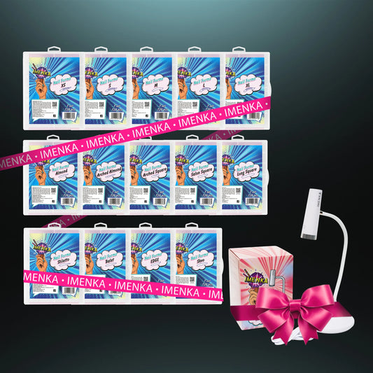 Lot de 14 capsules à ongles Imenka V1 avec lampe