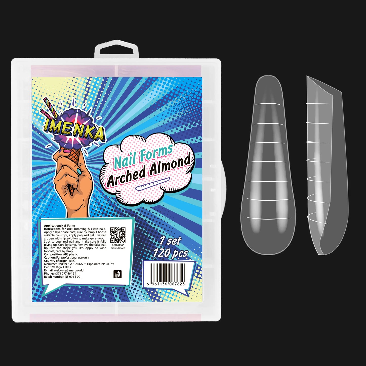 Formes à ongles Imenka « Amande arquée », 120 pièces