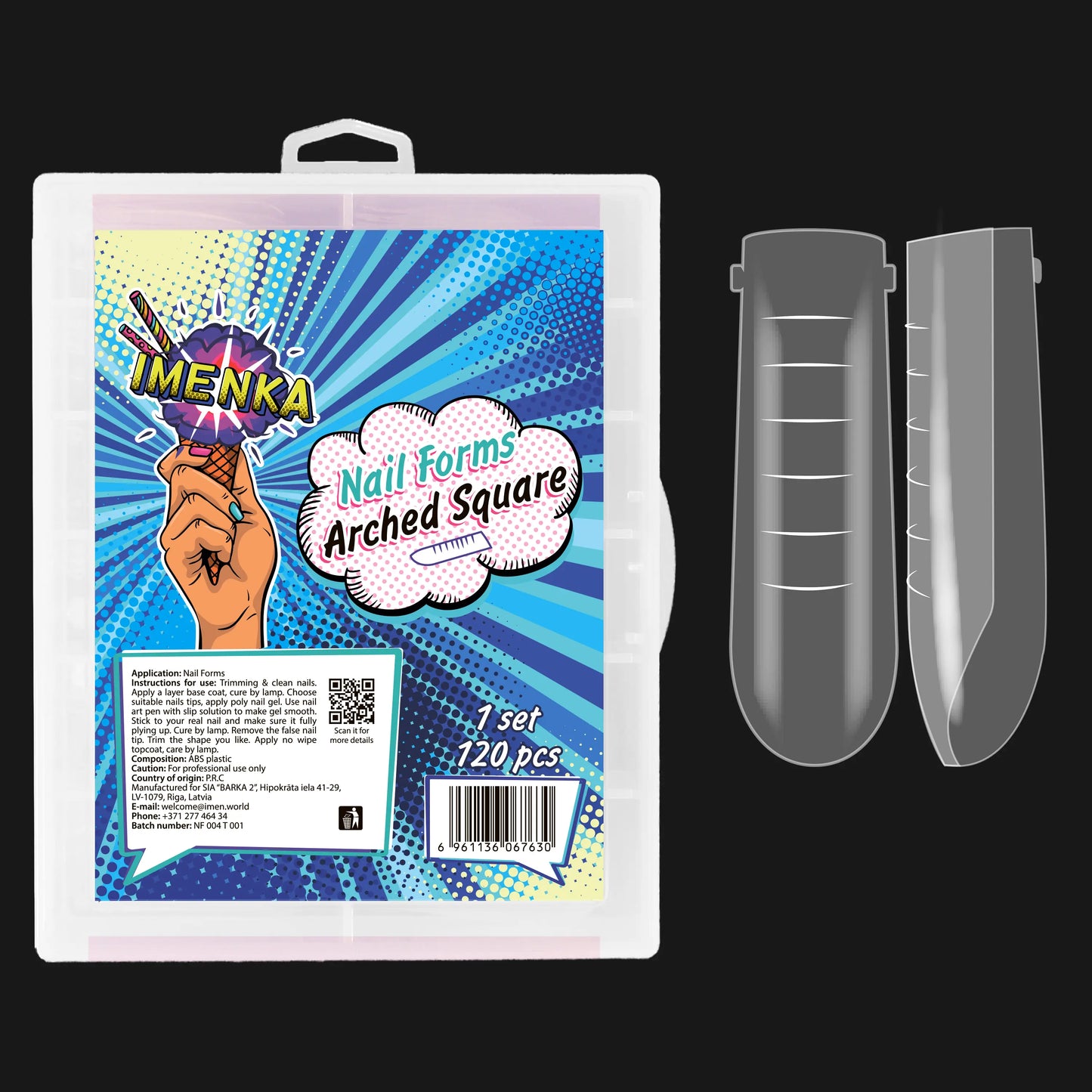 Capsules pour ongles Imenka « Carré arqué », 120 pièces