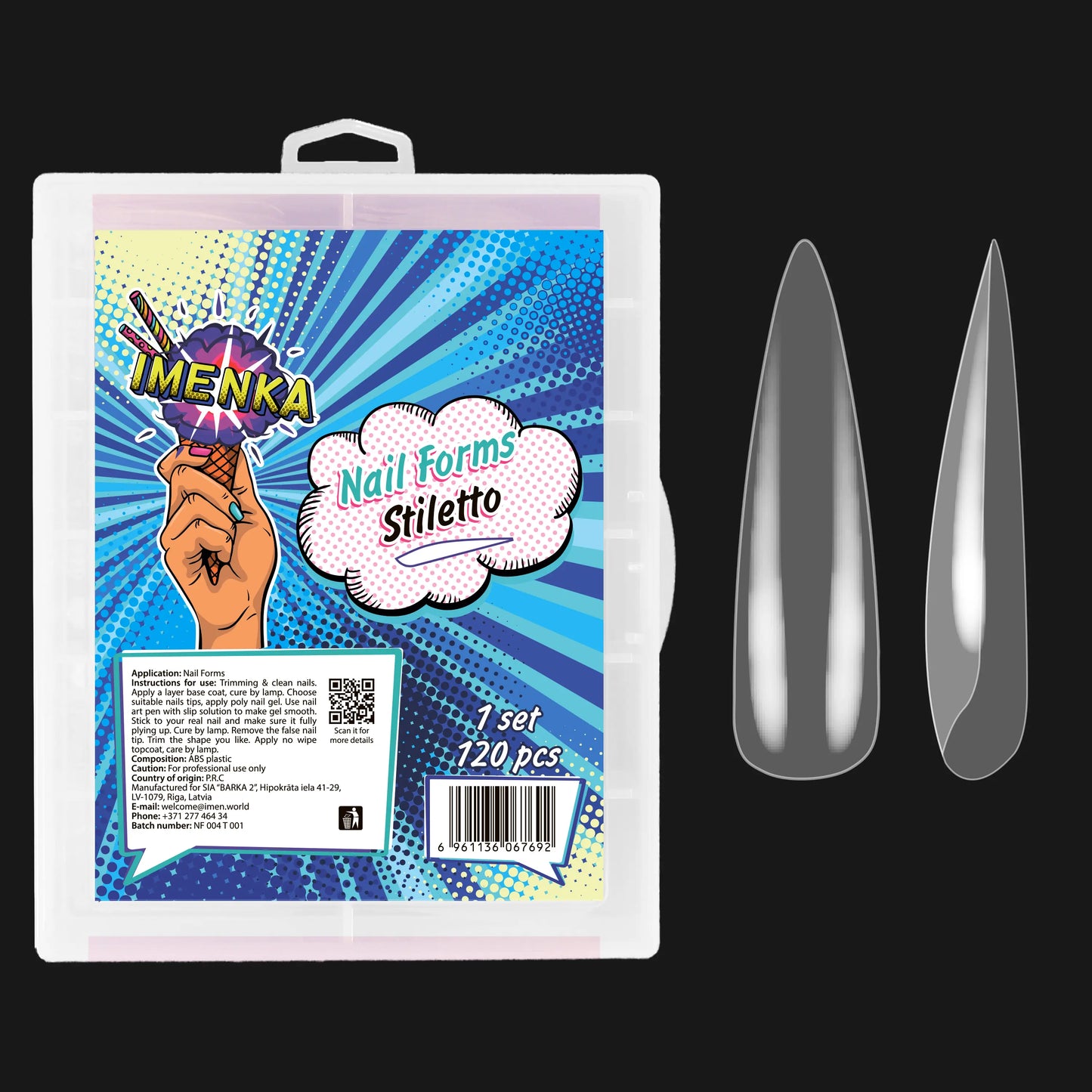 Nail Forms Imenka "Stiletto", 120pcs