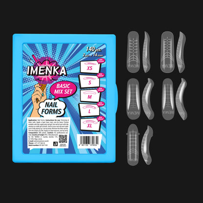 Lot de formes à ongles Imenka « Basic Mix », 140 pièces
